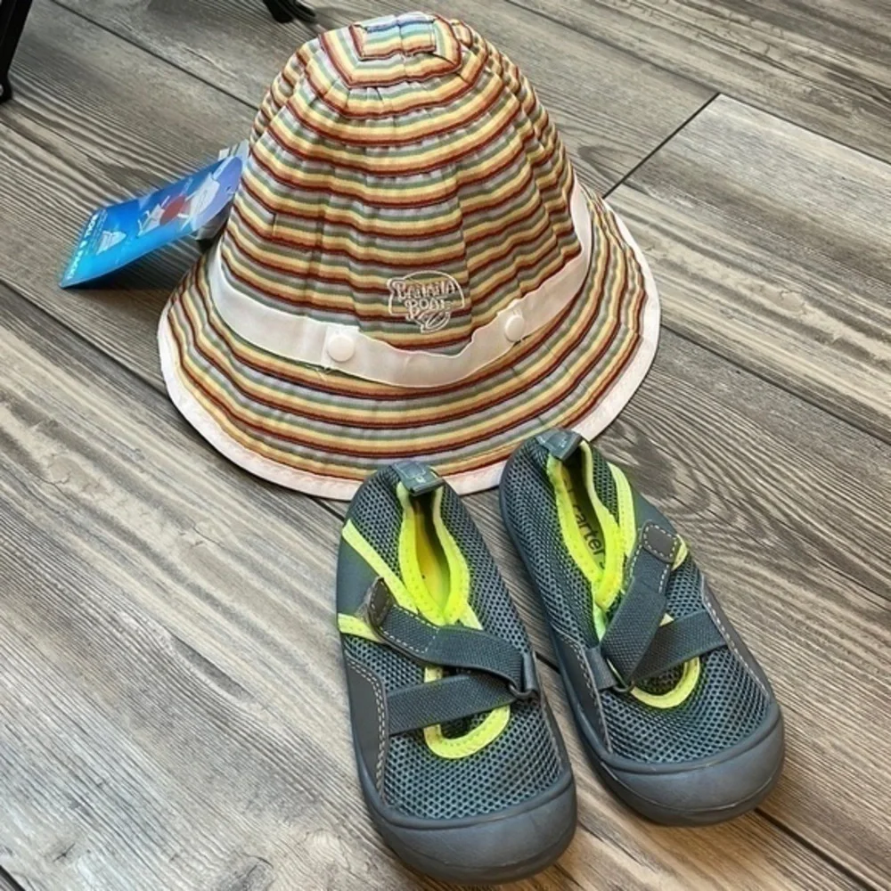 BANANA BOAT Toddler Sun Hat and Carter’s Toddler Water Shoes | size 9